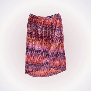 Laundry pink and wrap and blue wrap front midi skirt | Sz  8
